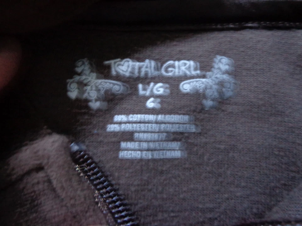 TOTAL GIRL sz 4/6 brown w/butterfly EUC outfit pant/zip up jacket cotton blend - Изображение 4 из 4