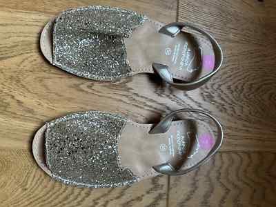 Gold Glitter New Avarca Menorquina Sandals Size 38/5 UK