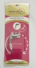 Adjustable Zipper Foot...Slant Shank...Creative Sewing Solutions...NEW