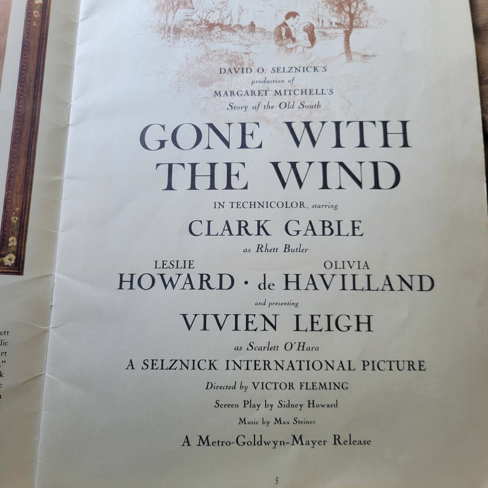 Gone with the Wind 1939 Original Movie Souvenir Program Booklet Gable