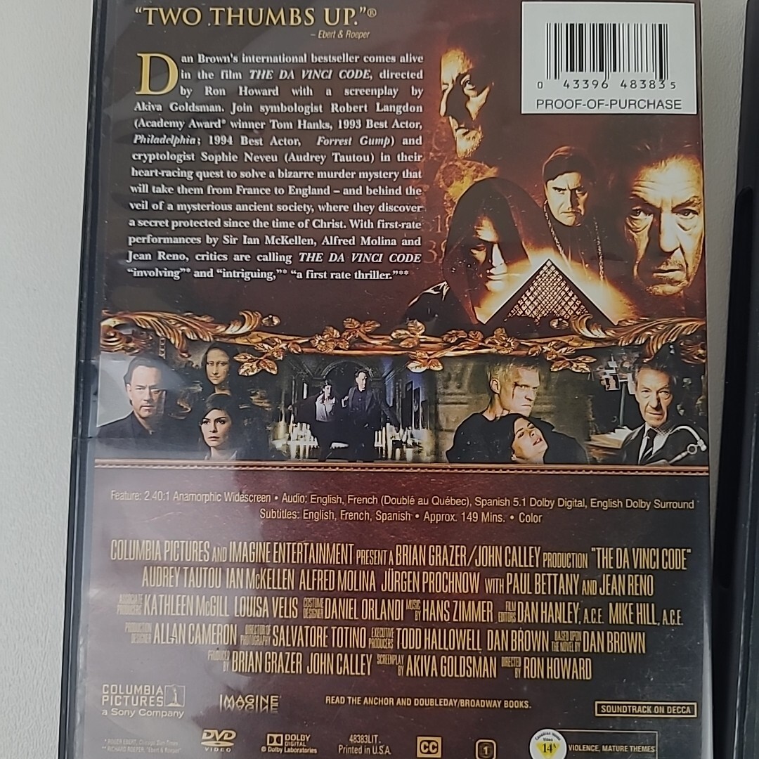 The Da Vinci Code Trilogy DVD Lot: 1 2 3 Angels & Demons / Inferno