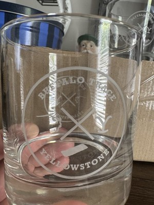 Buffalo Trace Yellowstone Etched Bourbon Glasses 