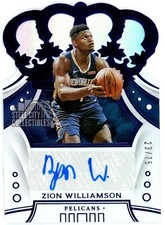 Zion Williamson 2019-20 Panini Crown Royale Blue Rookie Autograph Card 23/75