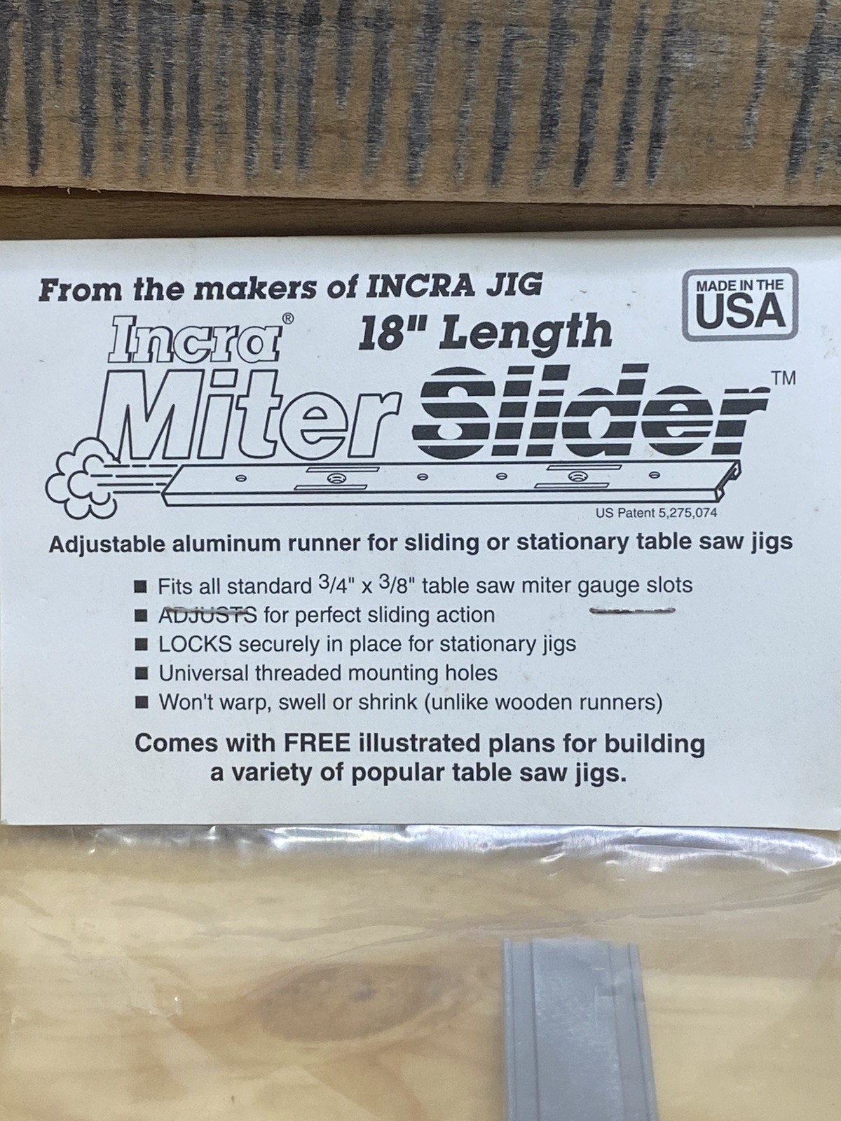 Lot of 2 INCRA Build-It System Miter Slider for Woodworking Jigs & Fixtures 18"