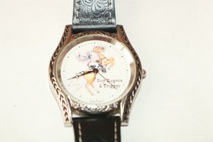 ROY ROGERS & TRIGGER 1998 MUSEUM - Wristwatch Watch W/ Black Leather Band