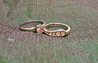 2 pc. Silver plated with clear CZs modern wedding ring set "I Love You" inside — photo 3