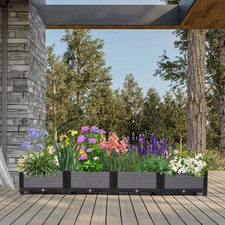 Raised Garden Bed Self Watering Drainage Holes 40cm Large Planters Box Plants