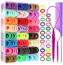 Cotton Hair Ties Set 24 Colors Seamless Soft Mini Ties with Organizer 280P