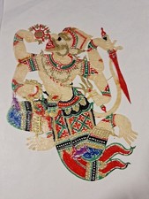 Vintage Indonesian Shadow Box Puppet Figurine Hand Painted (Unfinished)