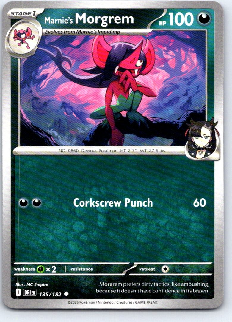 Marnie's Morgrem 135/182 Uncommon Destined Rivals Pokemon Near Mint