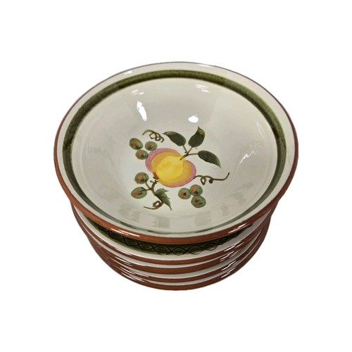 5 Stangl Apple Delight Pattern Saucer Plates and One 5.5 " Bowl MCM Era Pottery - Picture 6 of 9