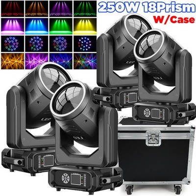 4x250W LED Beam Moving Head Rotation Prisma Gobo Farben DMX Bühnenlicht Mit Case