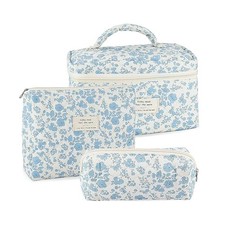 Toiletry Bag for Women, Quilted Makeup Bag Set, 3 PCS Flower Travel Toiletry ...