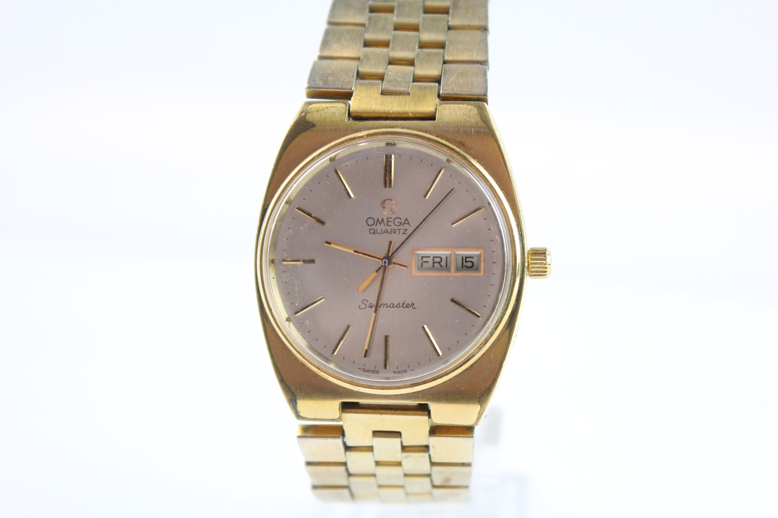 Watch Tone Seamaster Omega WORKING 196.0084 Quartz Vintage Ref. Gold - vintagewatches.pk