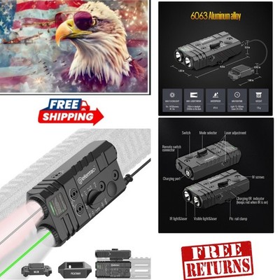 Water-Resistant 4-in-1 Flashlight with IR Laser and Pressure Switch for Rifles