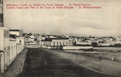 PC PORTUGAL AZORES SAO MIGUEL PONTA DELGADA CUSTOME HOUSE PARTIAL VIEW (b63822)