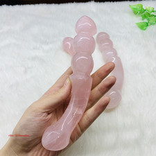 Natural Pink Quartz Crystal Massage Yoni Wand Gemstone for Woman Health Healing