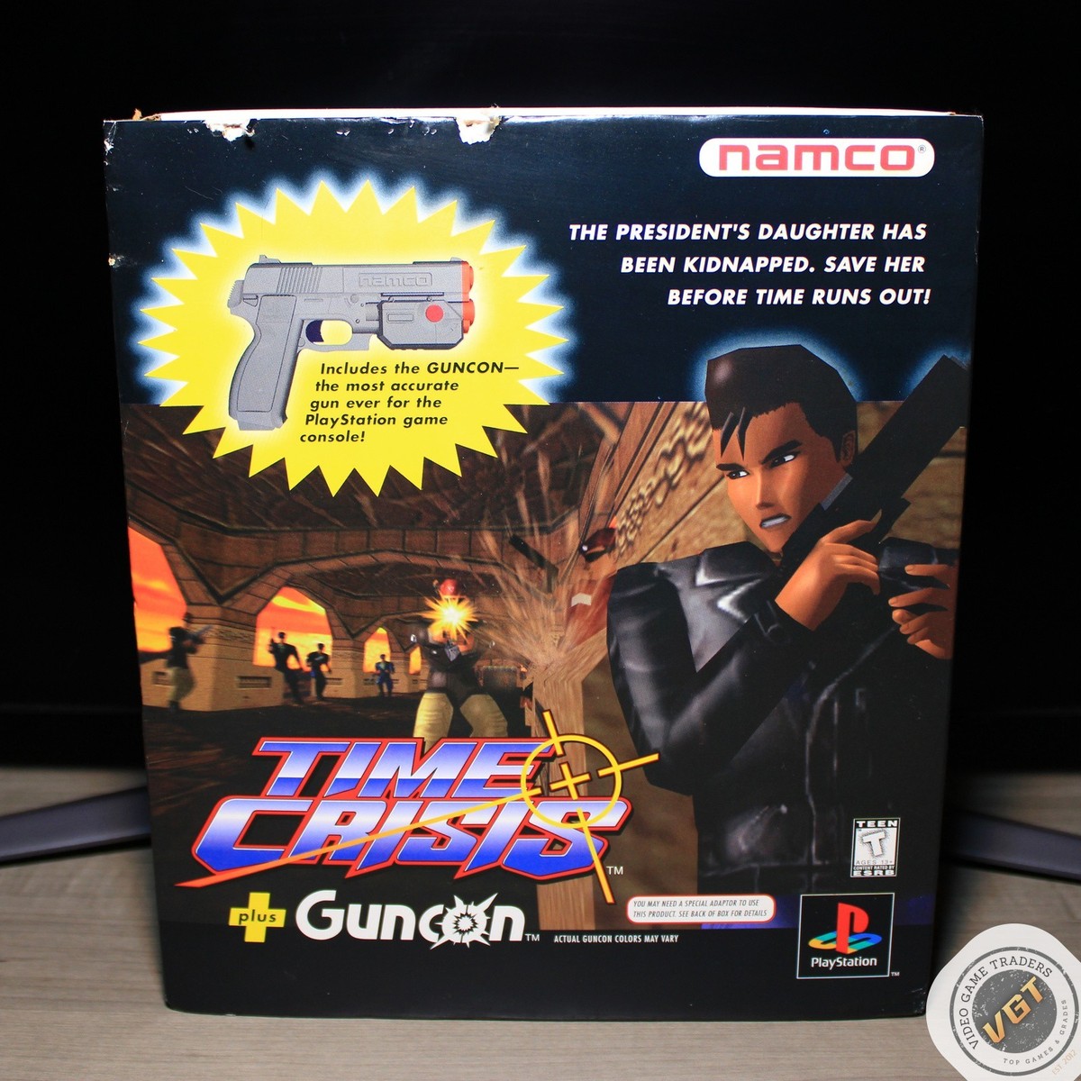 NO GAME! Time Crisis Plus Guncon GUN + BOX + INSERTS Only