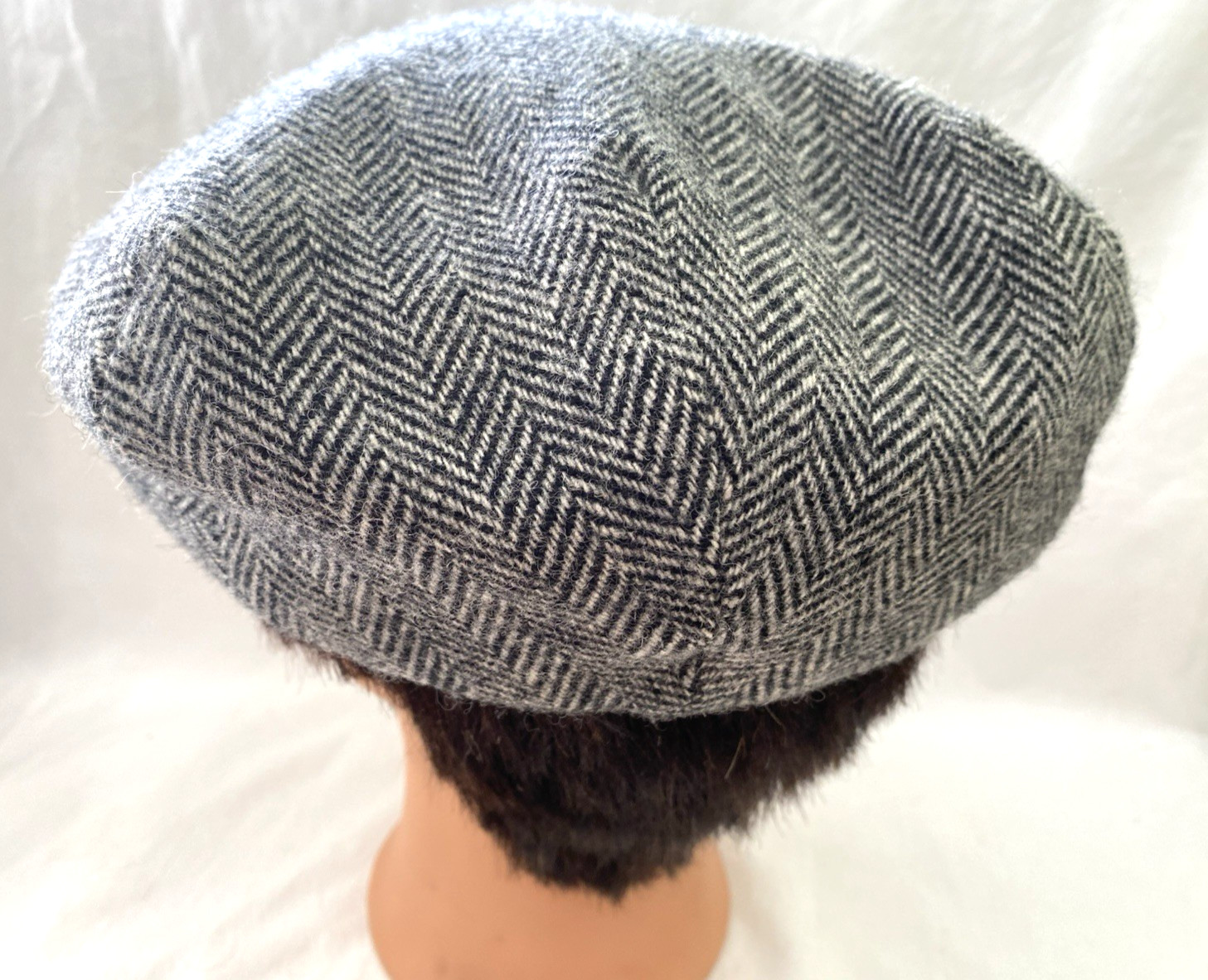 WEATHERPROOF Black Herringbone Wool Flat Cap - Si… - image 3