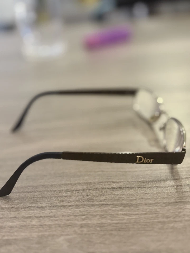 Monturas para gafas Christian Dior solamente, CD3758, marrón/azul marino, hechas en Italia Foto 4 de 4