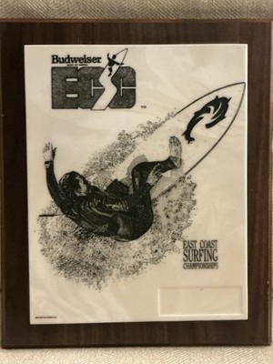 Rare Vintage Budweiser ''East Coast Surfing Championships'' promotional Plaque