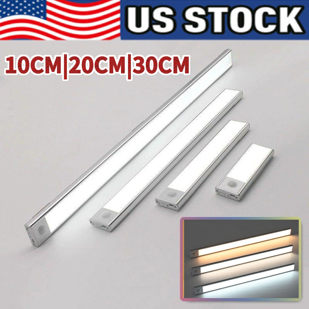 Rechargeable LED Motion Sensor Under Cabinet Closet Light USB Kitchen Lamp Strip