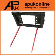 Bale Spike Frame M22 x 1100mm Tines for Skidsteer Bobcat Tractor Euro 8 Brackets