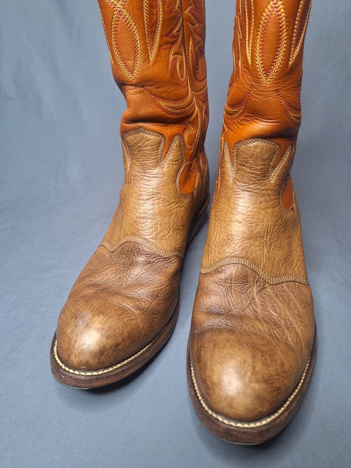 Мужские ковбойские сапоги Paul Bond на заказ, медово-коричневые, шпоры зажившие размер 13,5D - Изображение 3 из 4