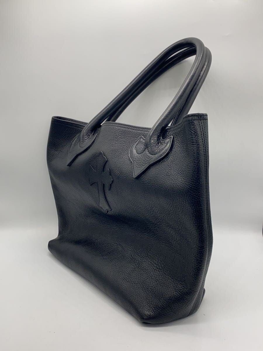Chrome Hearts Tote Bag FS Leather BLK Used thumbnail 2
