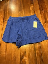 Universal Thread Women's Size M High-Rise Pull-on Shorts, Blue