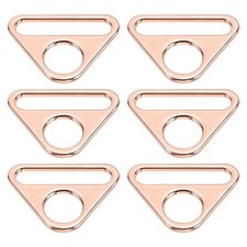6Pcs 1.5 Inch Triangle Buckle Adjuster D Ring Triangle Buckles Rose Gold