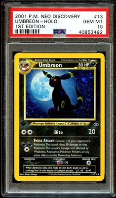 PSA鑑定 ポケモンカード NEO ブラッキー ホロ PSA 10 GEM MINT Umbreon 13/75 SWIRL HOLO Neo Discovery 1ST EDITION