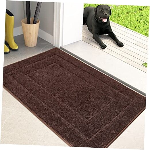 Heavy-Duty Dirt Trapper Door Mat 20x31.5 Non-Slip Washable Entry Rug