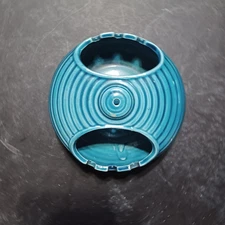 Vintage Ceramic Blue Ashtray, beautiful design, turquoise glaze