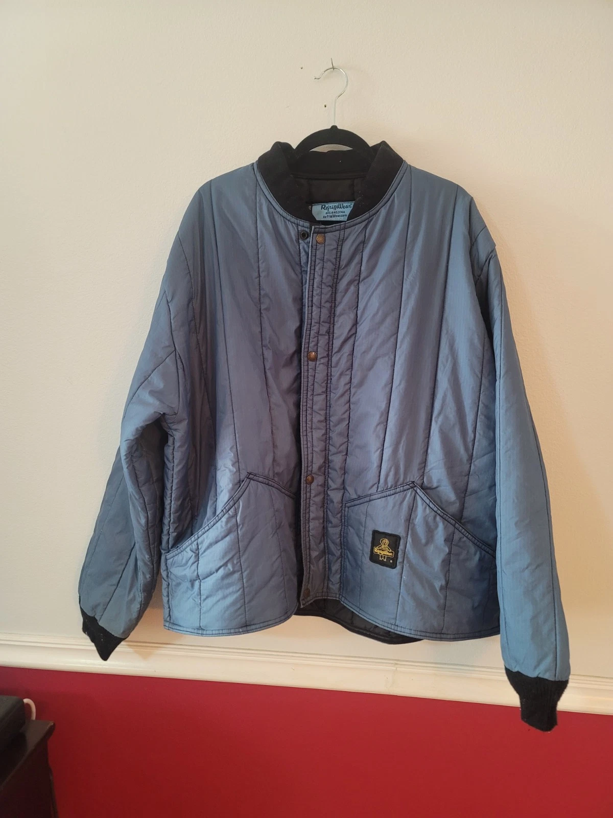 Refrigiwear Cooler Wear Jacket Mens Size XL Blue Insulated Quilted Workwear
