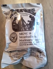 CAMPING  HIKING   MRE Meal Ready To Eat- Menu 8-Meatballs in Marinara Sauce