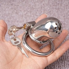 Stainless Steel Chastity Cage Cock Ring Lockable Penis Metal Enhancer Sex Toys