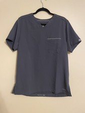 Healing Hands Spencer one pocket v neck scrub top size medium pewter