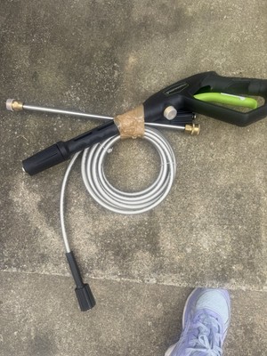 Pressure Washer Spray Gun with Wand & Hose for Cold Water, Black/Green