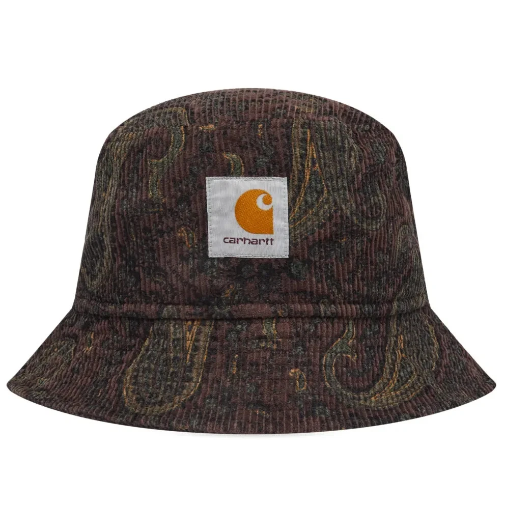 CARHARTT WIP CORD BUCKET HAT UNISEX PAISLEY PRINT/BUCKEYE RINSED S-M