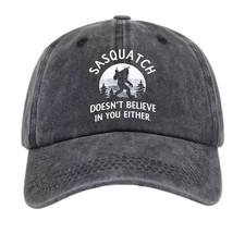 Retro Washed Bigfoot Sasquatch Funny Outdoor Camping Unisex Dad Hat