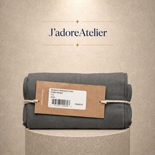 Coyuchi Organic Linen Relaxed Fitted Sheet Full, Slate, 100 European Flax, BNew