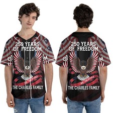 Custom Patriotic Eagle 250 Years Of Freedom We The People Baseball Jersey Shirt