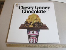 Baskin Robbins ice cream 1985 CHEWY Gooey Chocolate cone store display sign