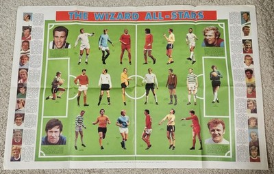 The Wizard Comic 1971 Football Giant Size Wallchart Complete World Cup Rare