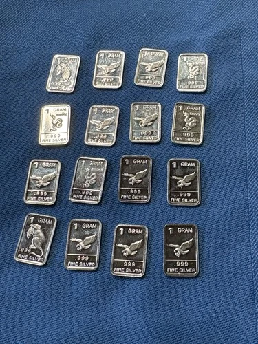 .999 Fine Silver (16) Gram Lot  • 1 gram Pieces x 16 ⭐️⭐️⭐️⭐️⭐️ *get started 💯