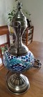 White, Light & Dark Navy Baby Blue Diamonds Turkish Lamp Pitcher Design Metal — photo 4