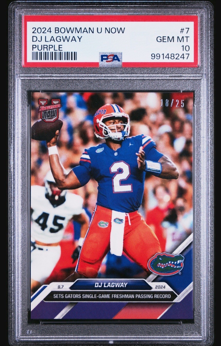2024 Bowman U Now Purple 18/25 DJ Lagway #7 PSA 10 GEM MT ☆POP 3☆ ROOKIE 🔥Rare