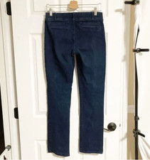 Betabrand Pull-On Straight Leg Jean Dark Wash Size M