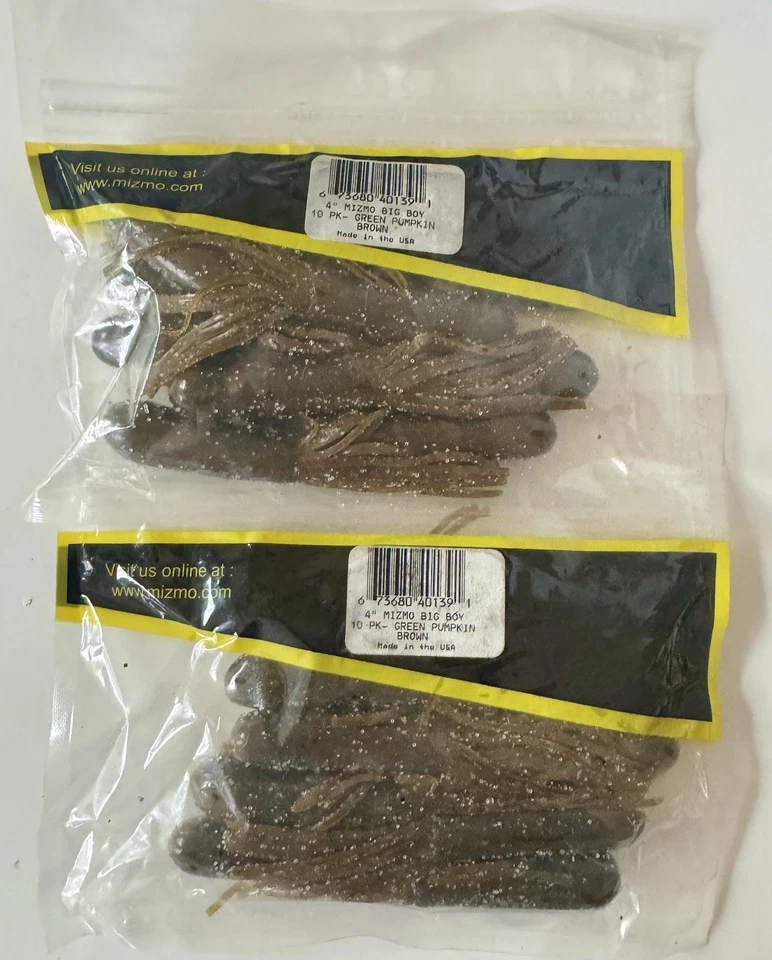 Tubos Mizmo Bait Company Big Boy 4” - 2/10 pacotes - Cor verde abóbora marrom - Imagem 2 de 4